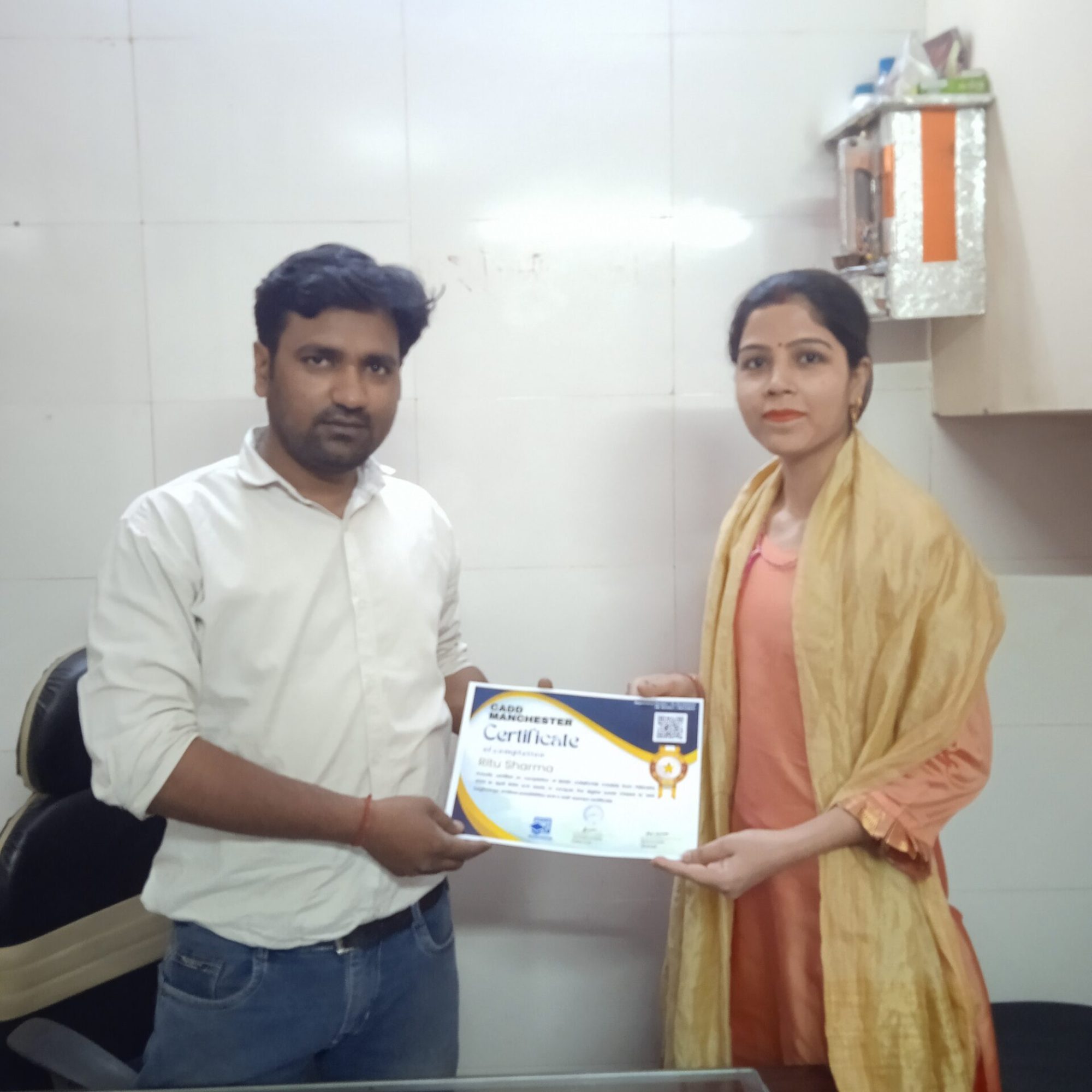 RITU CERTIFICATE BY CADD Manchester Digital Marketing Course in Laxmi Nagar